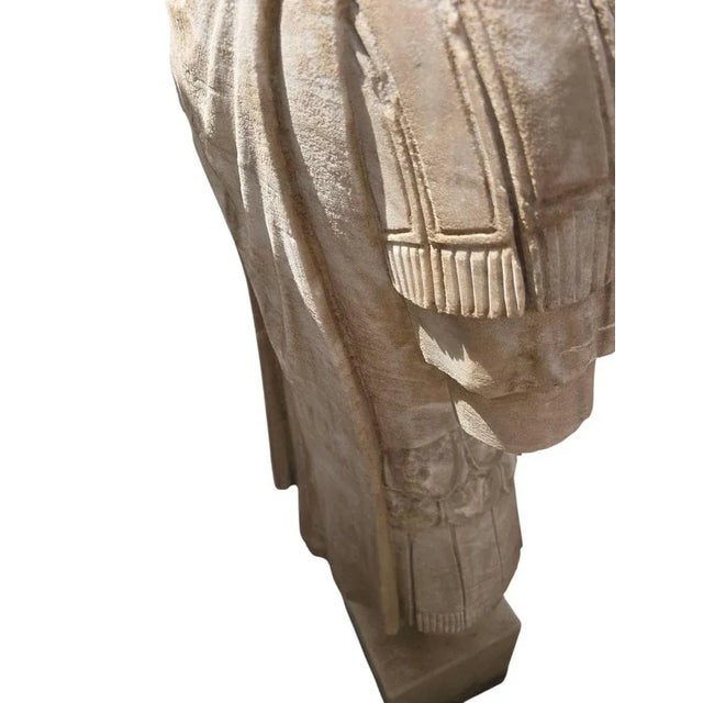 Stone Hand-Carved Sculpture of a Roman Emperor, Early 20th Century, Marble For Sale - Image 7 of 9