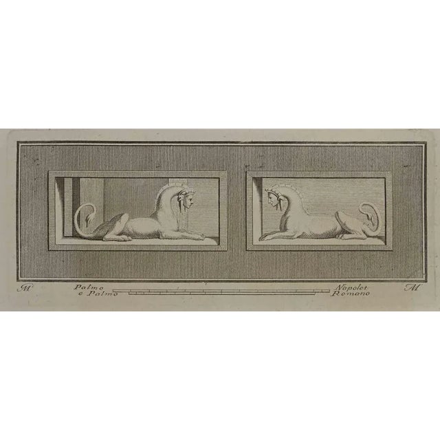 Ancient Roman Fresco from the series "Antiquities of Herculaneum", is an etching on paper realized by Giovanni Morghen in...