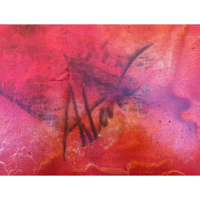 The work is entitled 'Scorci d'infinito red border n.2' and is part of the 'Scorci di infinito' series measuring 80 × 60...