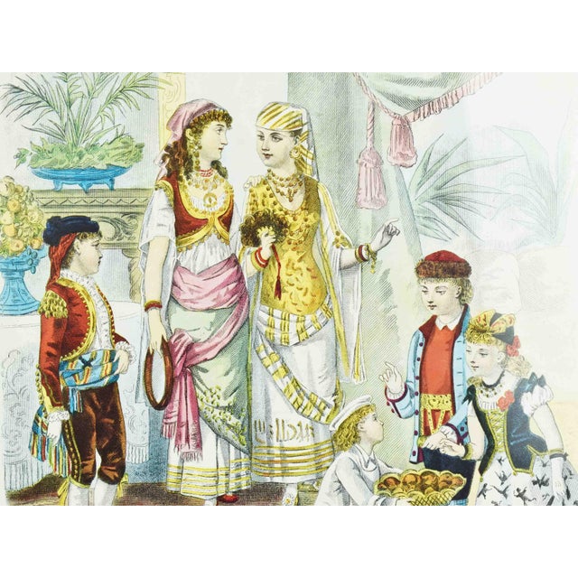 Victorian Fashion Plate European Periodical Reproduction Print Framed For Sale - Image 4 of 11