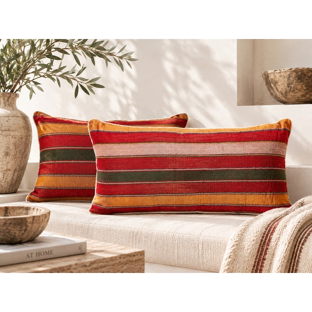 Woven in Gujarat, western India, from antique Mashru, the traditional silk-warp, cotton-weft cloth prized for its lustrous...