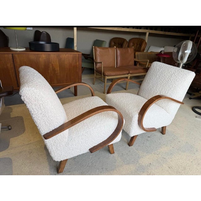 Vintage Art Deco Lounge Chairs by Jindrich Halabala, Set of 2 For Sale - Image 6 of 18