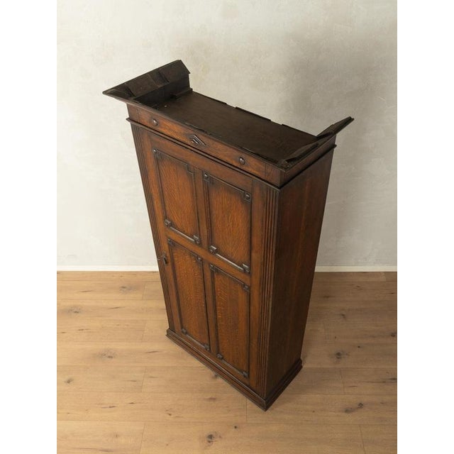 Antique Oak Cabinet with Coffered Paneling, 1900 For Sale - Image 4 of 8