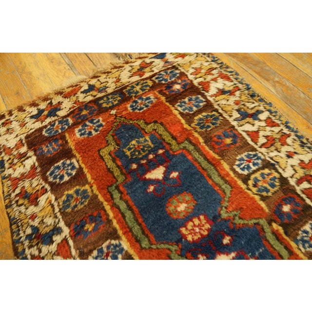 Late 19th Century 1890s Multicolor Geometric Tribal Antique Antique Turkish Village Yastik Rug 1'10"x 2'6" Handknotted Wool Carpet For Sale - Image 5 of 10