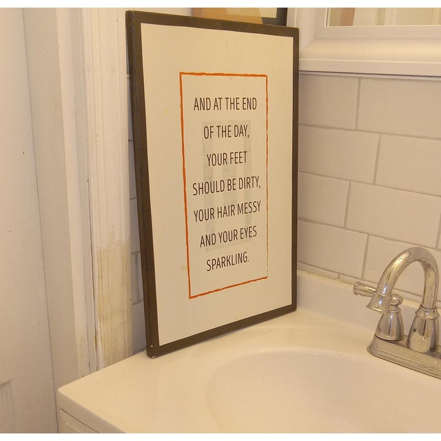 Reversible Mixed-Media Text Print & Hand-Drawn Black White Geometric Graphic Canvas Wall Art - 12" X 18" For Sale - Image 9 of 13