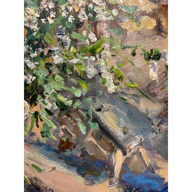 Georgij Moroz, Flowers on the Terrace, Oil on Cardboard, 1997 For Sale - Image 4 of 6