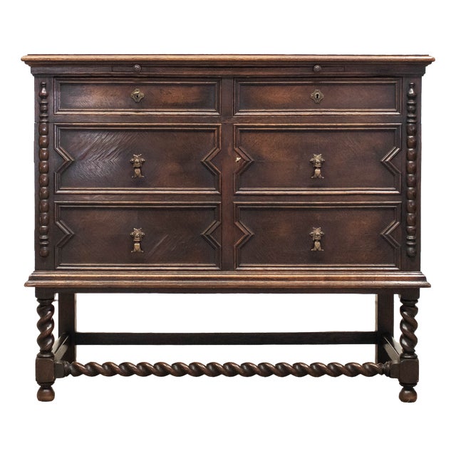 Spanish Renaissance Revival Cupboard in Oak, 1920s For Sale
