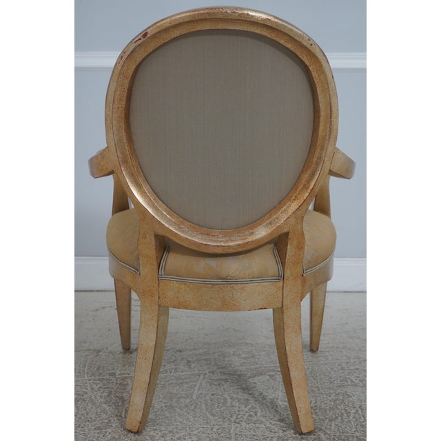 Henredon Pair Henredon Gold Finish Decorator Open Armchairs For Sale - Image 4 of 18