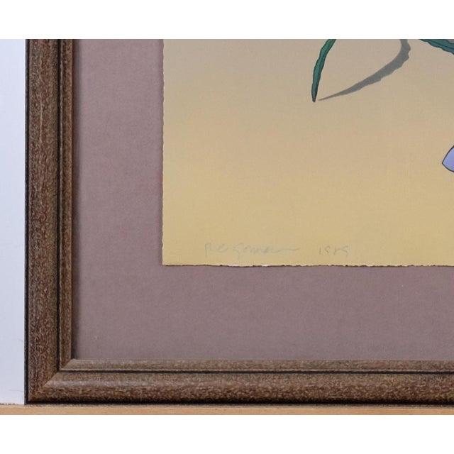 1989 r.c. Gorman "Desert Lily" Stone Lithograph Artist Signed and Numbered 219/225 Framed, Matted & Ready to Display For Sale - Image 4 of 7