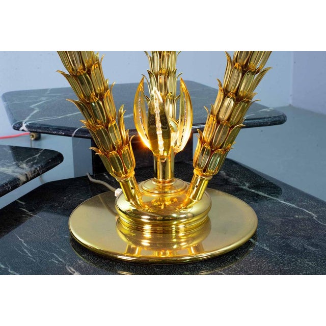 Golden Palm Tree Floor Lamp with 3 Sparkling Branches, Italy, 1970s For Sale - Image 12 of 18