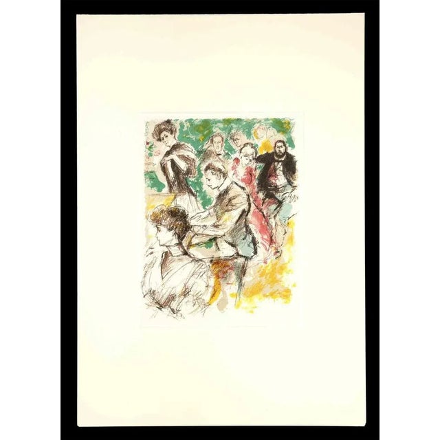 Sketch in The Garden is an original drawing in Ink, Watercolor, and pastel by an anonymous artist in the first half of the...