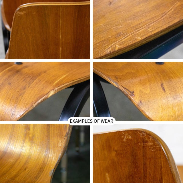 Late 20th to Early 21st Century Modern Walnut Molded Plywood Chairs Stackable Connectable Restored Selling Separately For Sale - Image 16 of 18