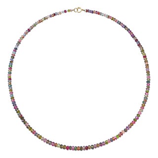 Mixed Tourmaline Graduated Necklace For Sale