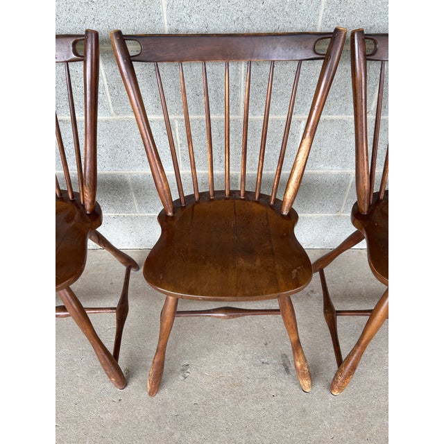 Sprague & Carleton Antique Birdcage Style Maple Side Chairs - Set of 4 For Sale - Image 4 of 9