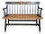 Vintage Hitchcock Style Stenciled Bench, Black & Gold Spindle Settee For Sale