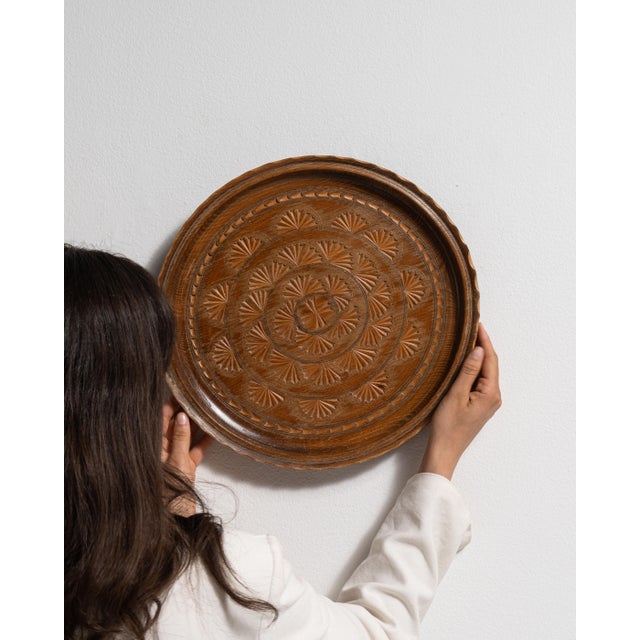 1970s France Brown Wood Plate For Sale - Image 16 of 18