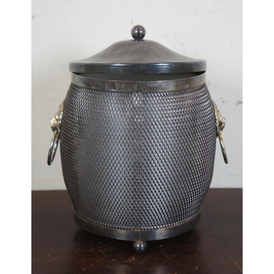 Mid 20th Century English Silver Plated Lion Head Shield Tea