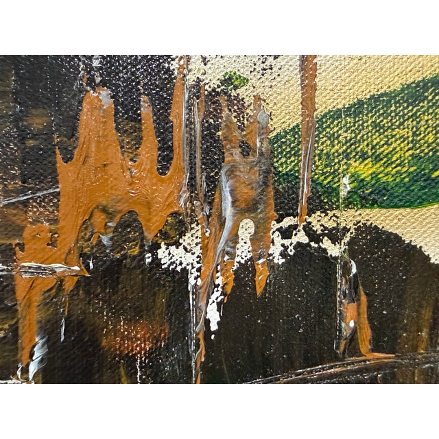 Ashton III Framed "Cable Car 1979" Oil on Canvas, Vintage For Sale - Image 9 of 12