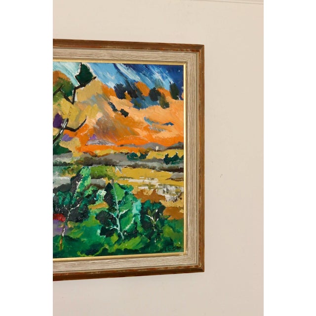 Liz S, Abstract Landscape, 1980s, Oil on Canvas, Framed For Sale - Image 9 of 11
