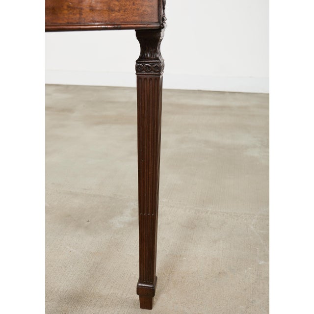 Pair of Italian Neoclassical Walnut Apollo Sunburst Demilunes For Sale - Image 11 of 18