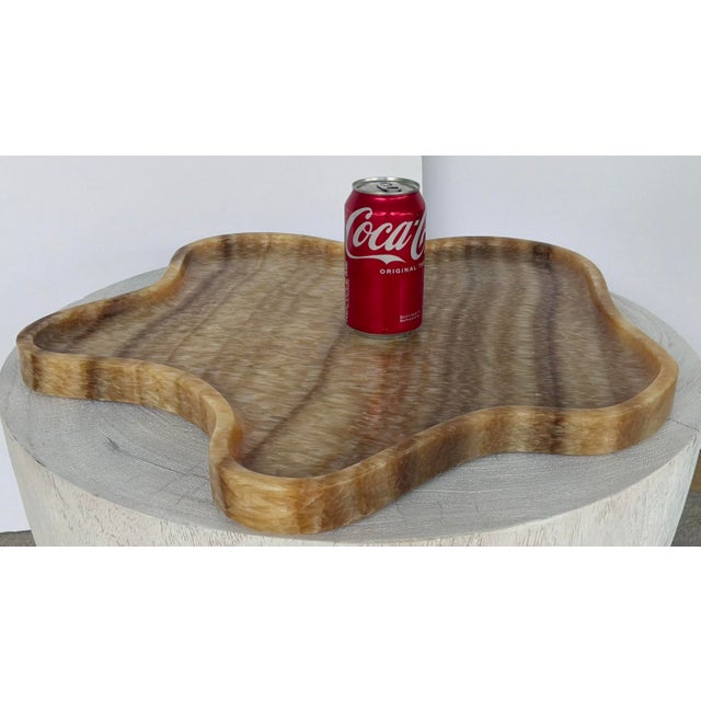 Original retail $852, stylish Revelation Modern Large Onyx Splat Tray, showroom floor sample