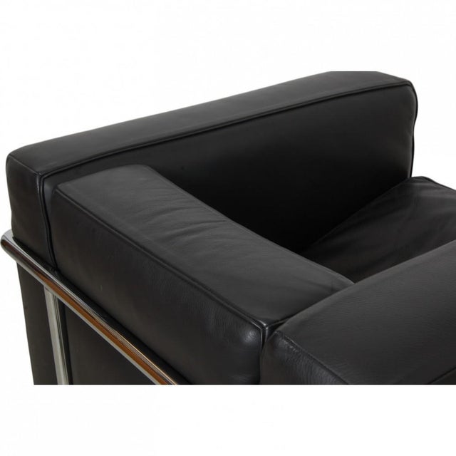 Vintage LC 2/1 Club Chair in Black Leather from Le Corbusier, 2000s For Sale - Image 14 of 18
