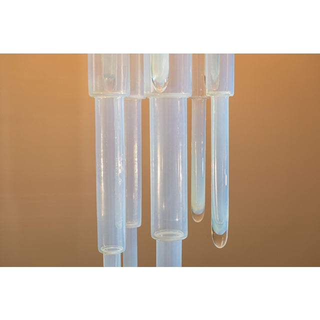 Blue Model LS 146 Ceiling Fixture with Blown Opaline Elements by Carlo Nason for AV Mazzega, Italy, 1970s For Sale - Image 8 of 14