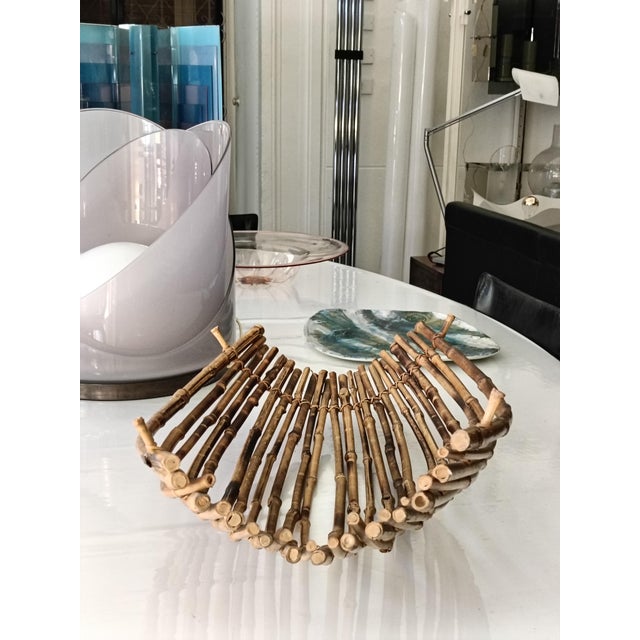 Artistic Centerpiece in Natural Bamboo, Italy, 1960s For Sale - Image 9 of 10