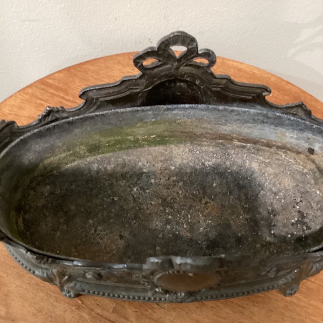 Antique French Jardiniere Art Nouveau Planter & Plant Potholder For Sale In Chicago - Image 6 of 12
