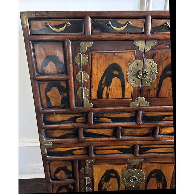 Korean Antique Pine and Persimmon Wood Stacking Nong Cabinets For Sale - Image 10 of 18