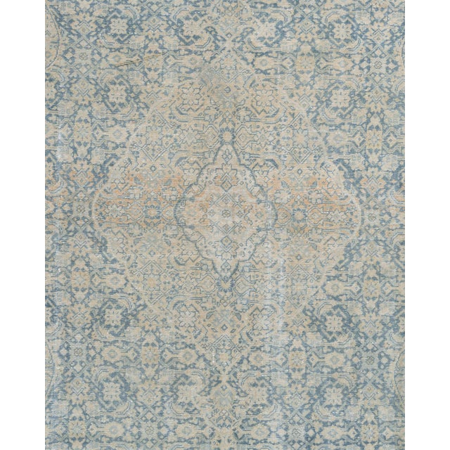 Textile Vintage Circa 1940 Lightly Distressed Tabriz Rug 7'7 X 10'8 For Sale - Image 7 of 13