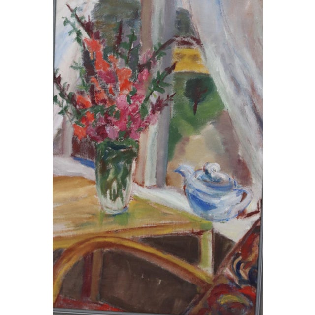 Flowers and Teapot, 1960s, Oil on Canvas, Framed For Sale - Image 13 of 18