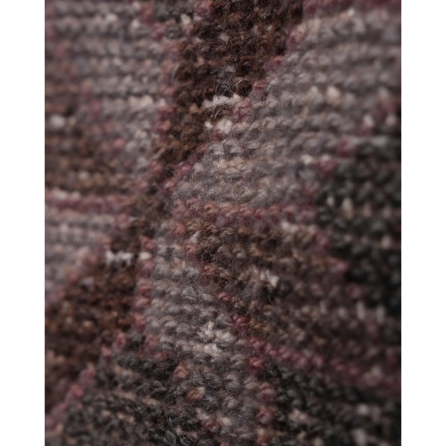 Turkish Vintage Purple Turkish Small 3x3 Rug - Handwoven Boho Carpet For Sale - Image 3 of 9