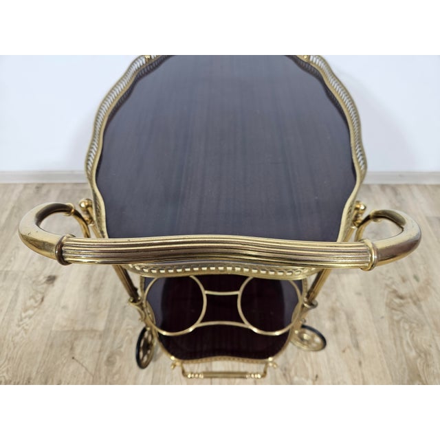 Vintage French Bar Cart from Maison Jansen, 1960s For Sale - Image 15 of 18