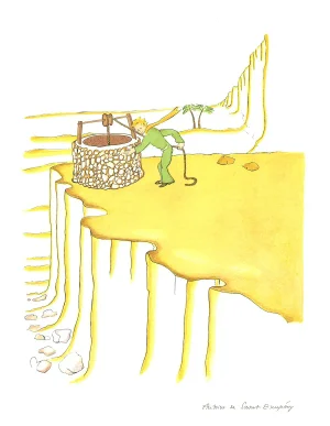 2008 Antoine De Saint Exupery 'Petit Prince Fetching Water (Md)' Modernism White,Green,Brown,Pastel France Lithograph