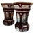 Antique Bohemian Amber Glass Goblets with Hand-Painted Floral Decoration, Set of 2 For Sale - Image 10 of 10