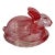 Nesting Bunny Pink Cranberry Candy Dish Trinket Box W/ Lid Easter Spring For Sale