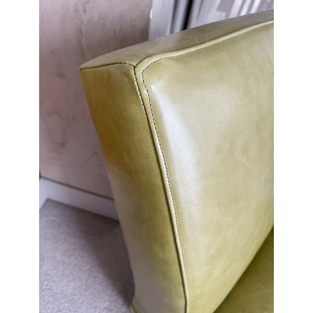 Mitchell Gold + Bob Williams Mitchell Gold & Bob Williams Green Leather Chair For Sale - Image 4 of 7
