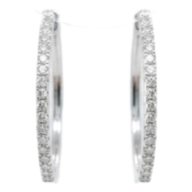 Natural Diamond 0.60cts Earring in 18k Gold For Sale