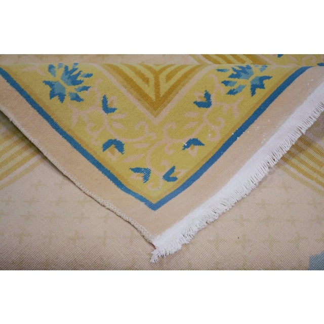 1950s Vintage Chinese Art Deco Hand Knotted Wool Rug, 5'2x7'8 For Sale - Image 5 of 6