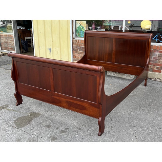 Pennsylvania House Vintage Pennsylvania House Solid Cherry Queen Sleigh Bed For Sale - Image 4 of 14