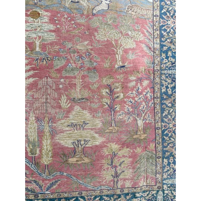 Blue Antique Turkish Silk Cesareh Rug, 1920s For Sale - Image 8 of 18