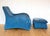 Blue Set of Art Deco Style Loge Lounge Chair and Ottoman by Gerard van den Berg for Montis, 1980s For Sale - Image 8 of 18