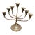 Decorative Brass Candlelabra With Six Flared Arms For Sale