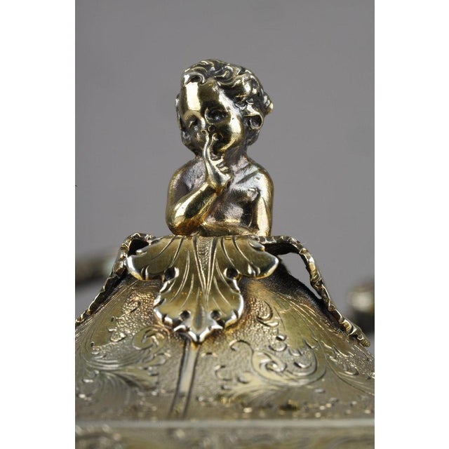 English Silver-Gilt and Agate Inkstand, 1830 For Sale - Image 11 of 18