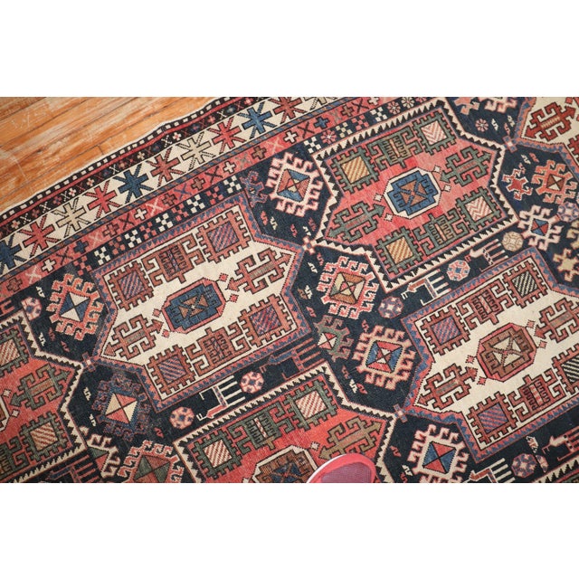 9 & 19 Large Antique Zabihi Collection Caucasian Tribal Rug For Sale - Image 4 of 12