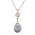 An elegant 18ct yellow gold lady’s drop pendant featuring a striking baroque black cultured pearl measuring approximately...