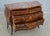 French 1950s French Louis XV Marquetry Inlaid Marble Top Commode For Sale - Image 3 of 17