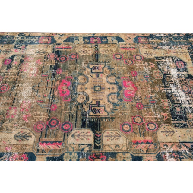 Shabby Chic Vintage Handmade Scatter Wool Rug For Sale - Image 10 of 13