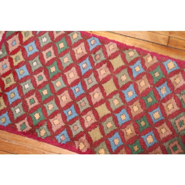 Mid 20th Century Turkish Deco Scatter Rug - 0'4" x 2'1" For Sale - Image 5 of 8